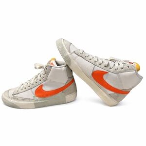 Nike Blazer Mid Size 8 DQ7673-103 White High Top Retro Orange Logo Shoes